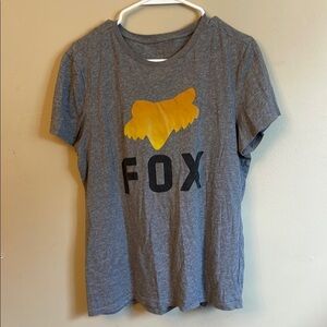 Fox Women’s Gray T-Shirt with Yellow Graphic (Bin C)​​